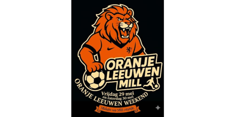 Mill kleurt dit weekend oranje: centrum feestelijk versierd voor WK voetbal